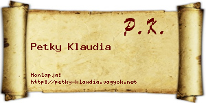 Petky Klaudia névjegykártya