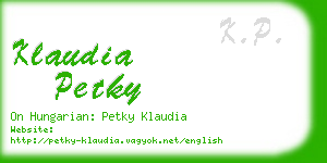 klaudia petky business card